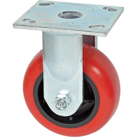 FAULTLESS Rigid Plate Caster, 5 Polyurethane Wheel 3498-5
